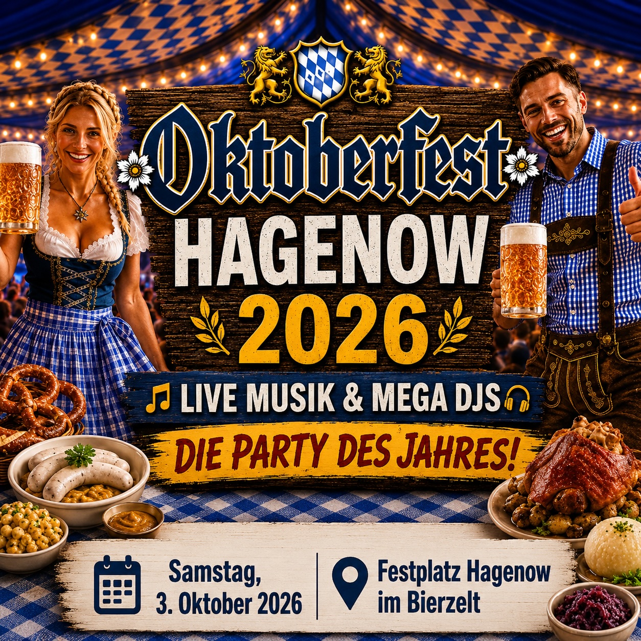 Oktoberfest Hagenow 2026 – Festzelt auf dem Festplatz Hagenow